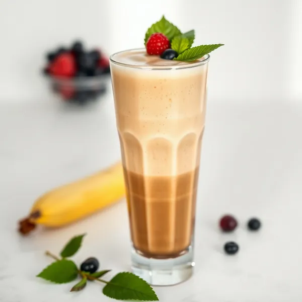 Smoothie de Banana Rico em Fibra com Café Frio
