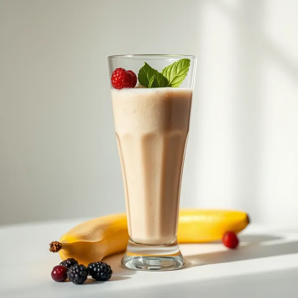 Bananen- und Hanfmilch-Smoothie Reich an Ballaststoffen