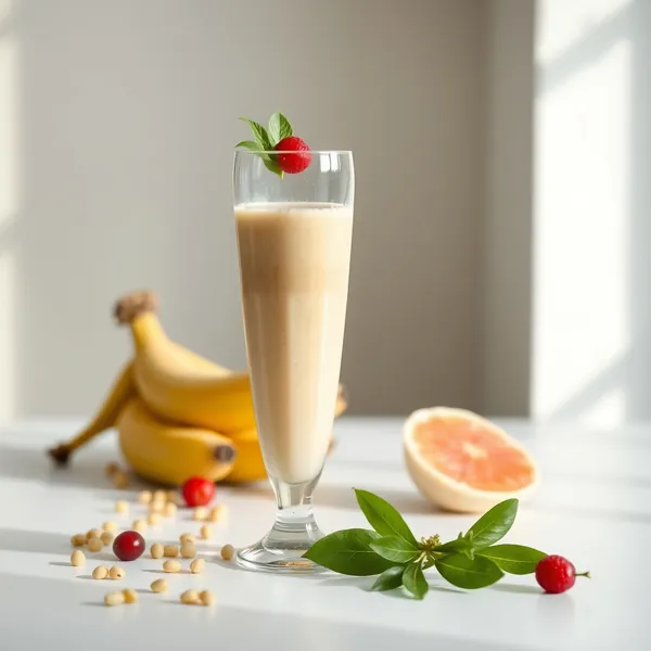 Smoothie de Banana e Leite de Ervilha Rico em Fibra