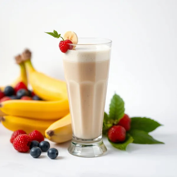 Batido de Banana e Leite de Soja Rico em Fibra