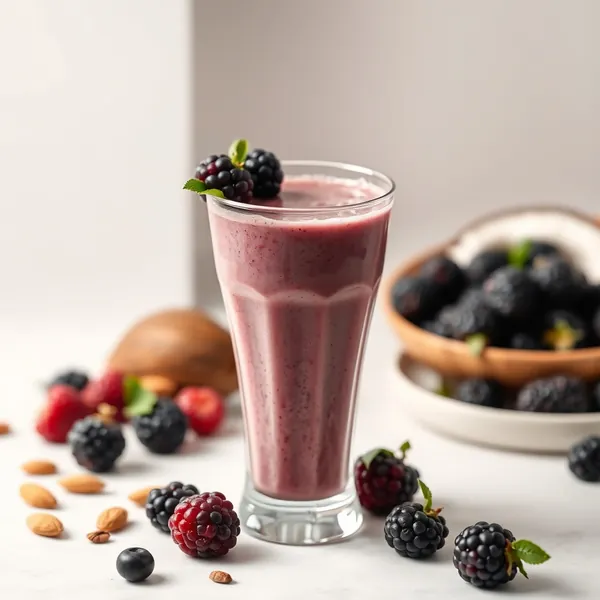 Fiber-Rich Blackberry Almond Coconut Milk Smoothie