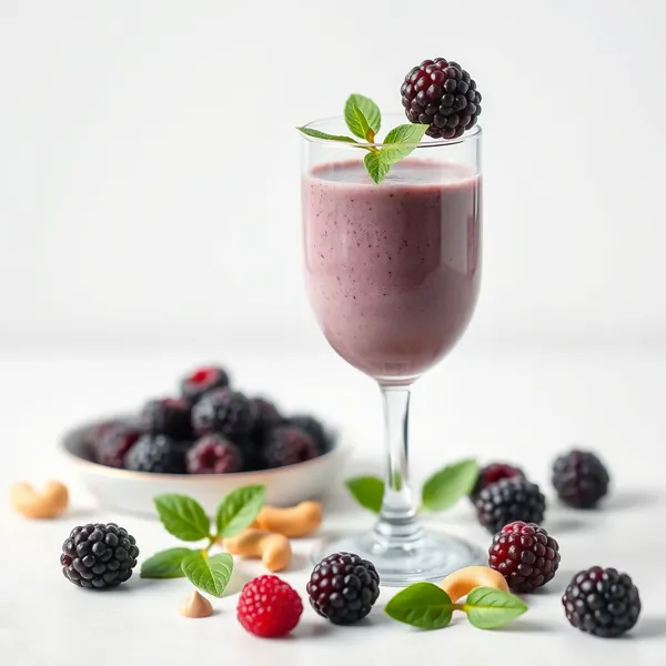Smoothie de Amora e Leite de Caju Rico em Fibra