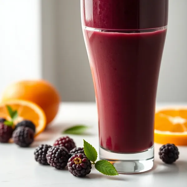 Smoothie de Laranja e Amora Rico em Fibra