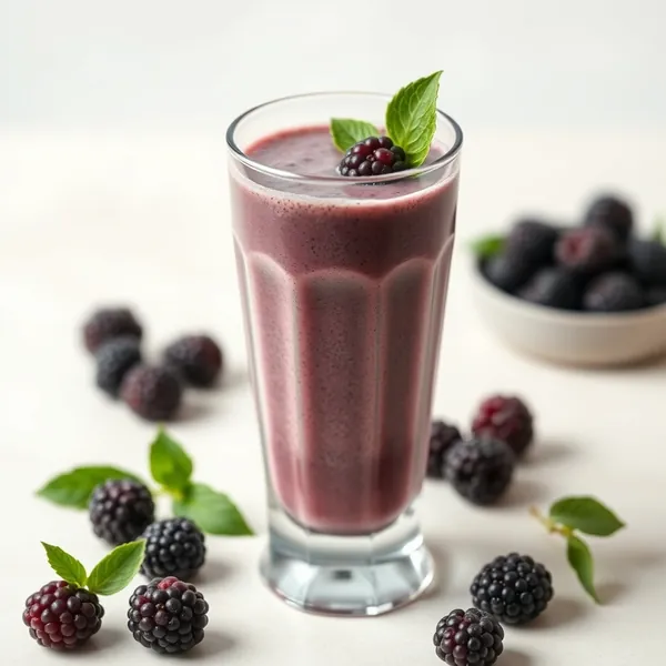 Batido de Leite de Ervilha e Amora Rico em Fibra