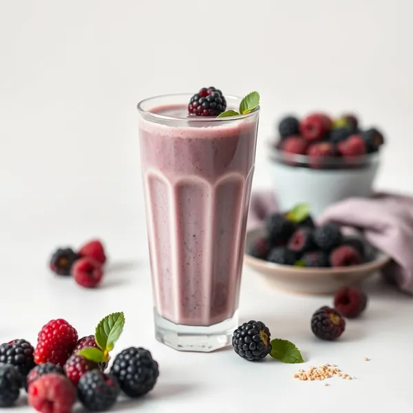 Smoothie de Leite de Espelta e Amoras Ricas em Fibra