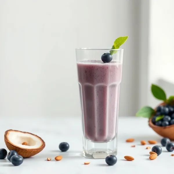 Fiber-Rich Blueberry Almond Coconut Milk Smoothie