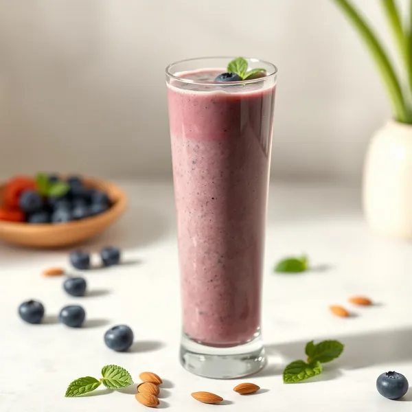Smoothie de Arando e Leite de Amêndoa Rico em Fibra