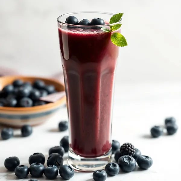 Smoothie di Caffè Freddo ai Mirtilli Ricco di Fibre
