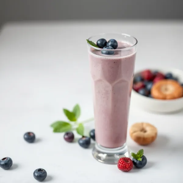 Faserreicher Blaubeer-Haselnuss-Milch-Smoothie