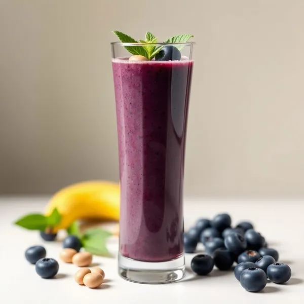 Faserreicher Blaubeer-Macadamia-Milch-Shake