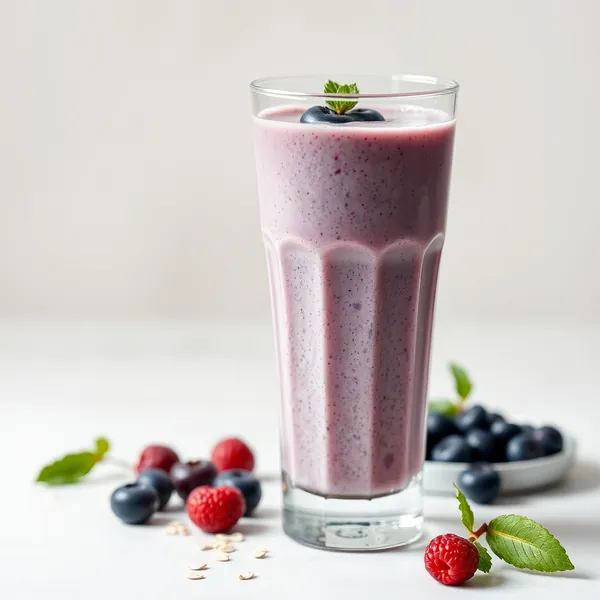 Fiber-Rich Blueberry Oat Milk Smoothie