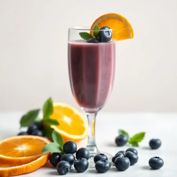 Smoothie aus Orange und Blaubeere mit hohem Fasergehalt
