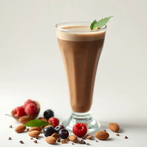 Smoothie de Cacau em Pó Rico em Fibra com Amêndoas e Leite de Coco
