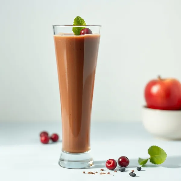 Smoothie de Suco de Maçã e Cacau Rico em Fibra
