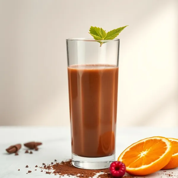 Smoothie di Succo d'Arancia e Cacao Ricco di Fibre