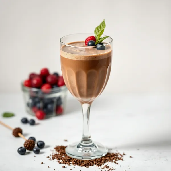 Batido de Leite de Arroz e Cacau Rico em Fibra