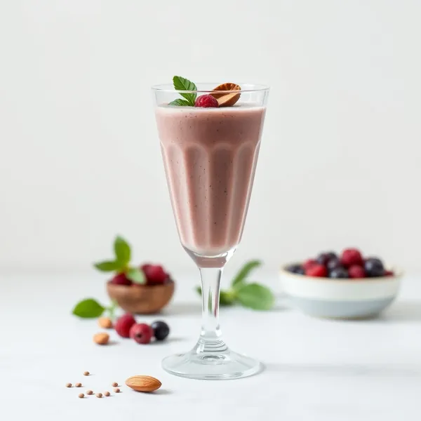 Smoothie aus Chia-Samen, Mandeln und Kokosmilch