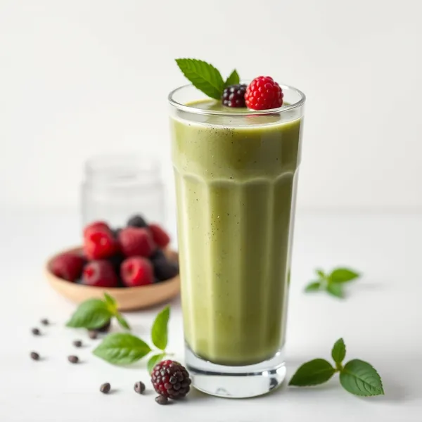 Smoothie de Chá Matcha com Sementes de Chia Rico em Fibra