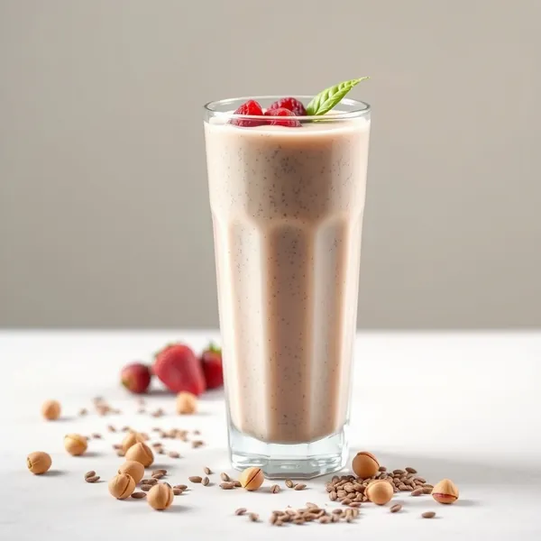 Smoothie de Leite de Pistache e Sementes de Chia Rico em Fibra