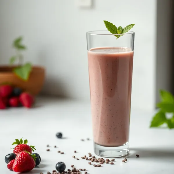 Fiber-Rich Chia Seed Protein Shake Smoothie