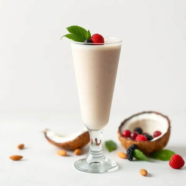 Smoothie aus Kokosnuss- und Mandeldrink Reich an Ballaststoffen