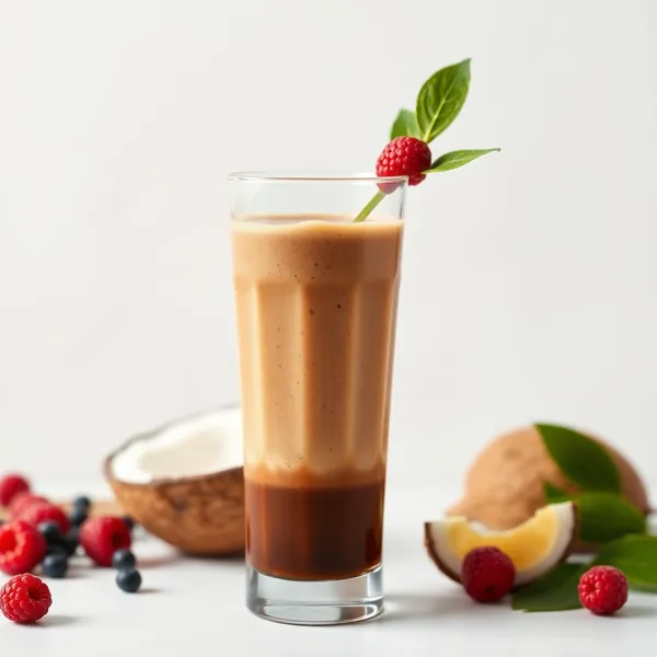Smoothie aus Kaltem Kaffee mit Kokos und Reich an Ballaststoffen