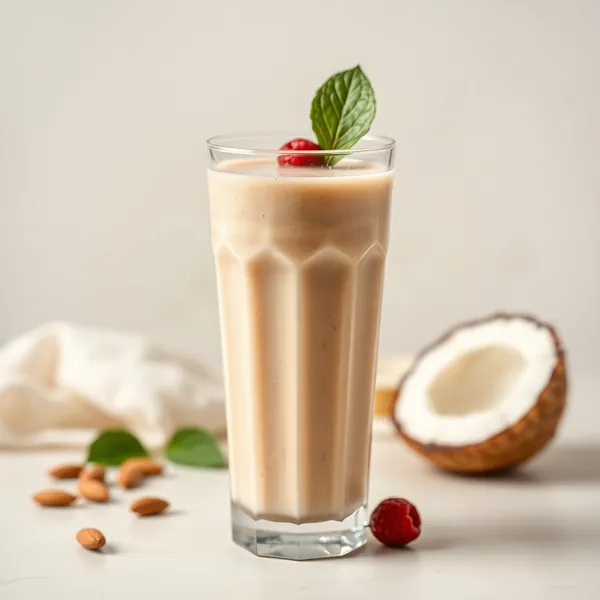 Smoothie Rico em Fibra de Gengibre, Amêndoa e Leite de Coco