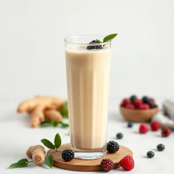 Batido de Leite de Espelta e Gengibre Rico em Fibra