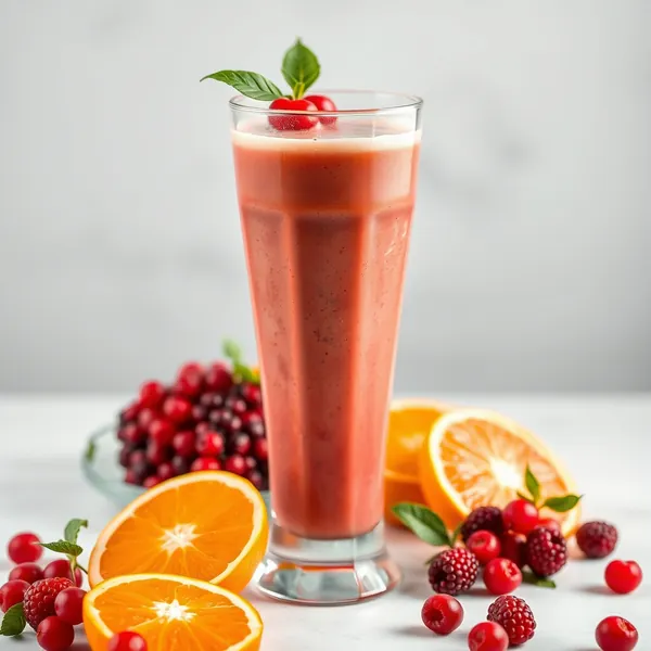 Smoothie de Suco de Laranja e Baya Goji Rico em Fibra