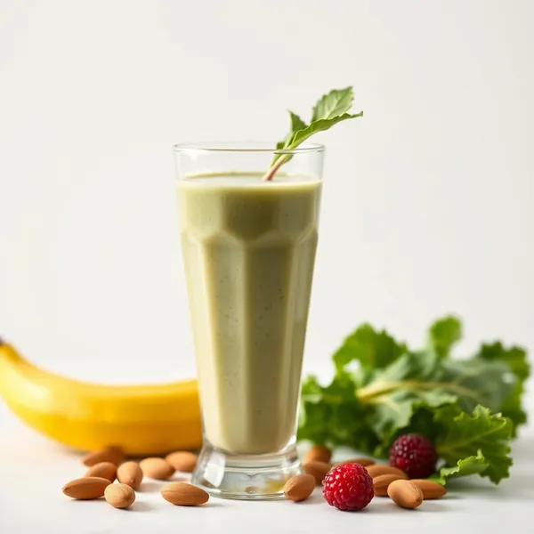 Batido de Kale y Leche de Almendra Rico en Fibra