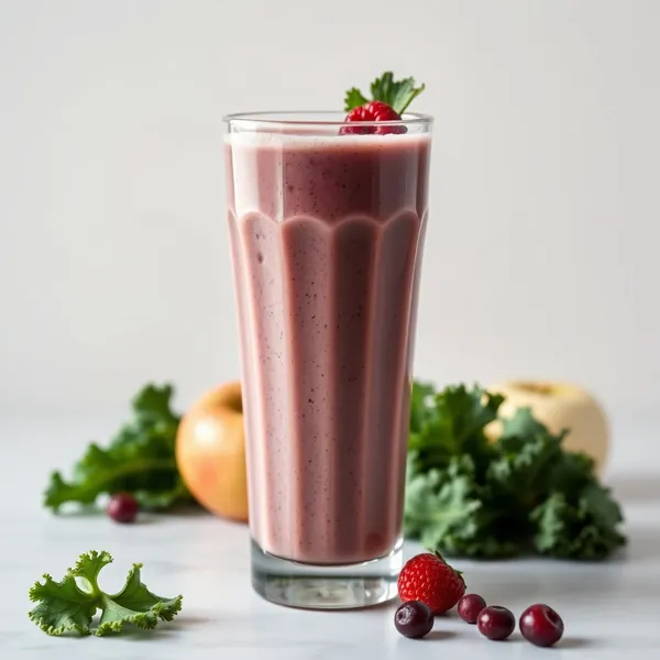 Smoothie de Suco de Maçã e Couve Rica em Fibra