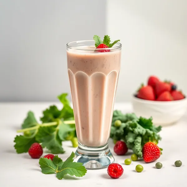Smoothie de Couve e Leite de Ervilha Rico em Fibra