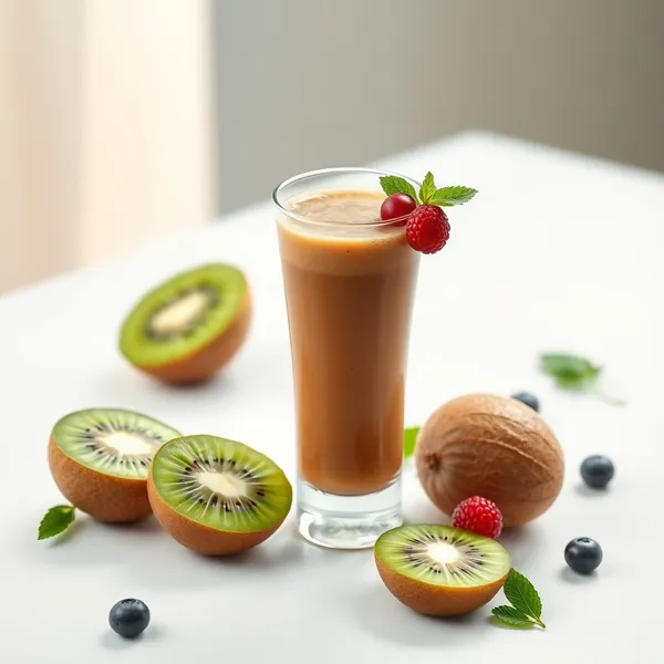 Smoothie de Café Frio com Kiwi Rico em Fibra