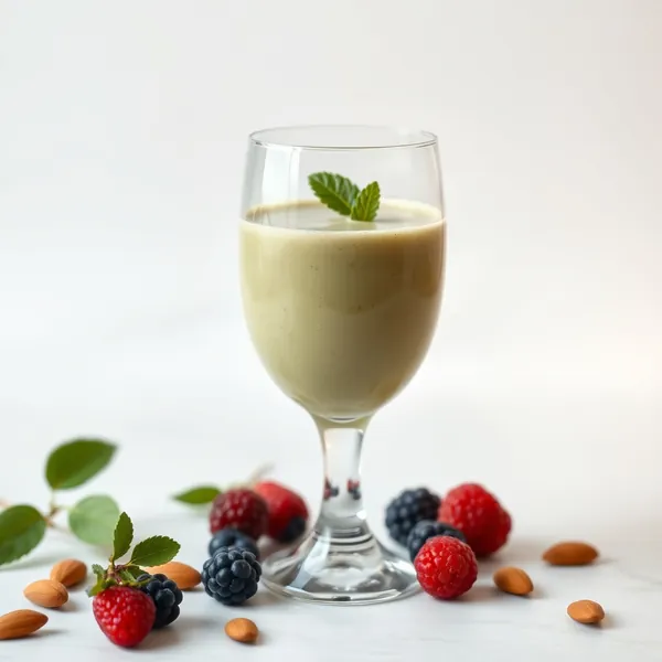 Smoothie de Matcha e Leite de Amêndoa Rico em Fibra