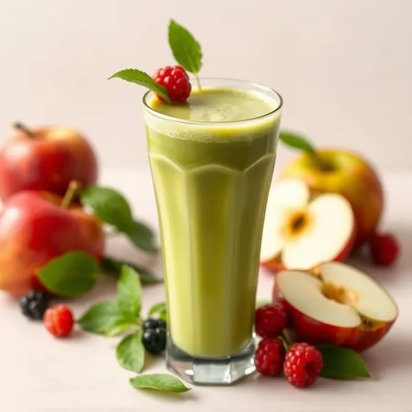 Fiber-Rich Matcha Apple Juice Smoothie
