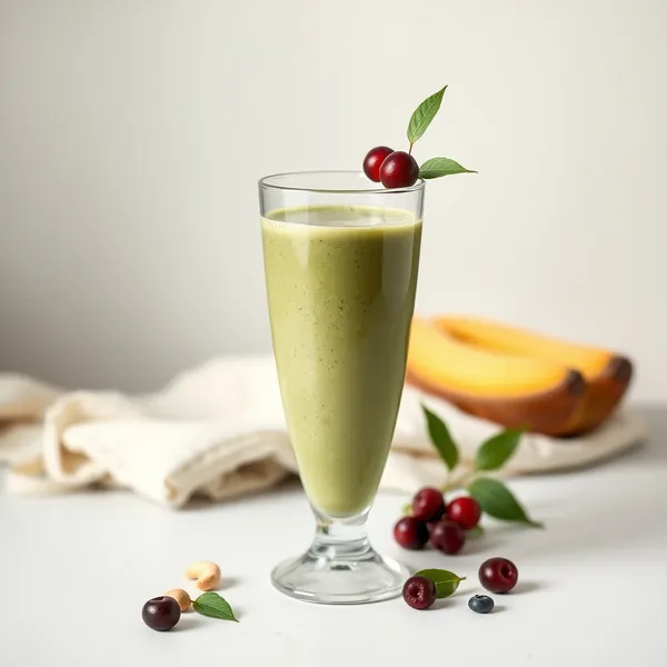 Batido de Leite de Caju e Matcha Rico em Fibra