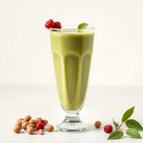 Smoothie de Leite de Pistache e Matcha Rico em Fibra