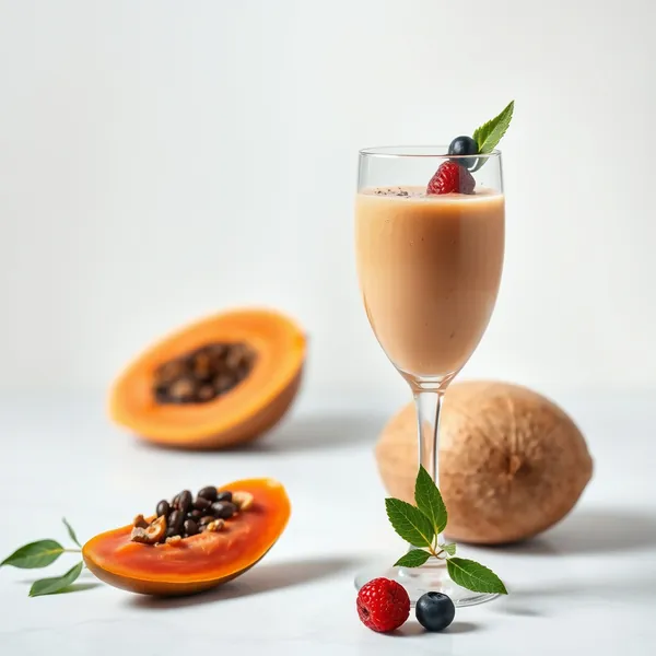 Smoothie Riche en Fibres de Papaye et Eau de Coco