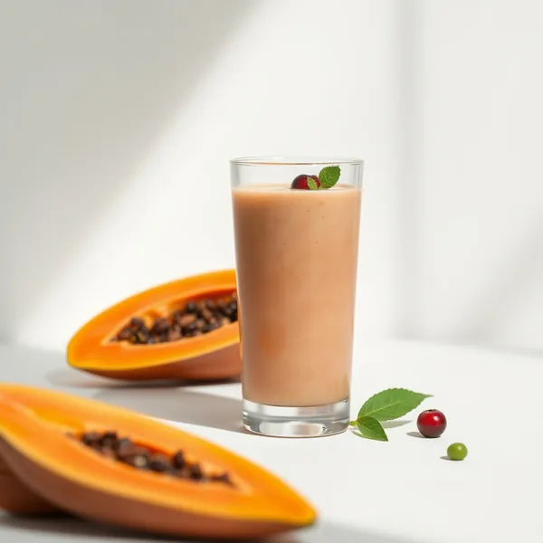 Smoothie de Papaya e Leite de Ervilha Rico em Fibra