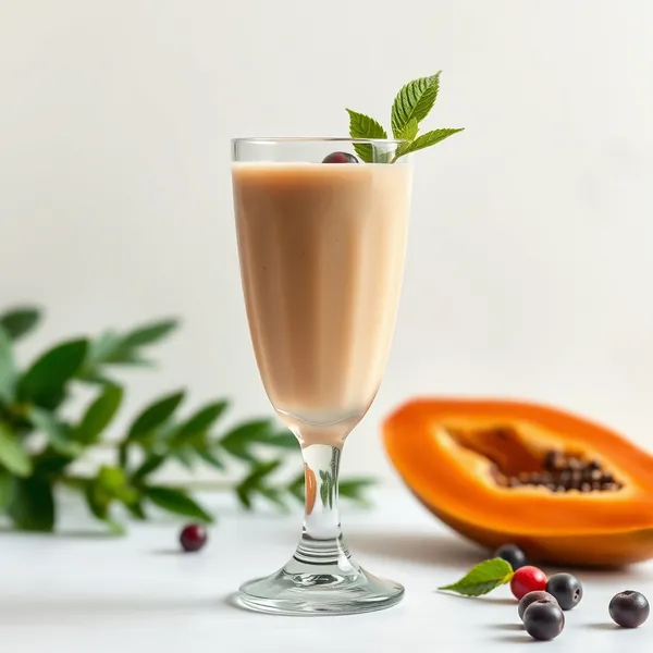 Batido de Papaya com Leite de Espelta Rico em Fibra