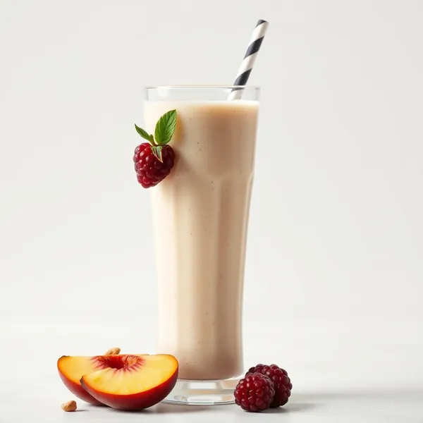 Smoothie Riche en Fibres avec Pêche, Amande et Lait de Coco