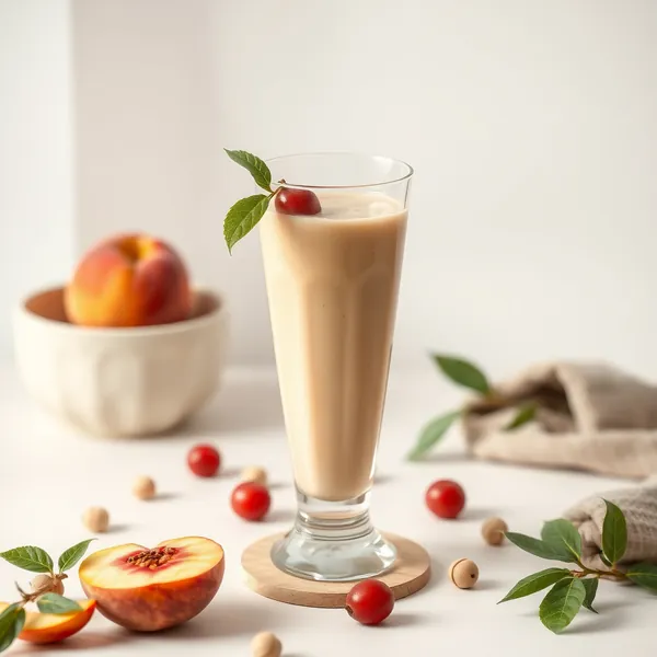 Smoothie Pêche et Lait de Noisette Riche en Fibres