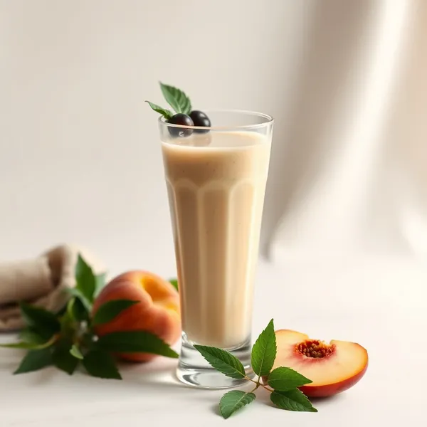Fiber-Rich Peach Hemp Milk Smoothie