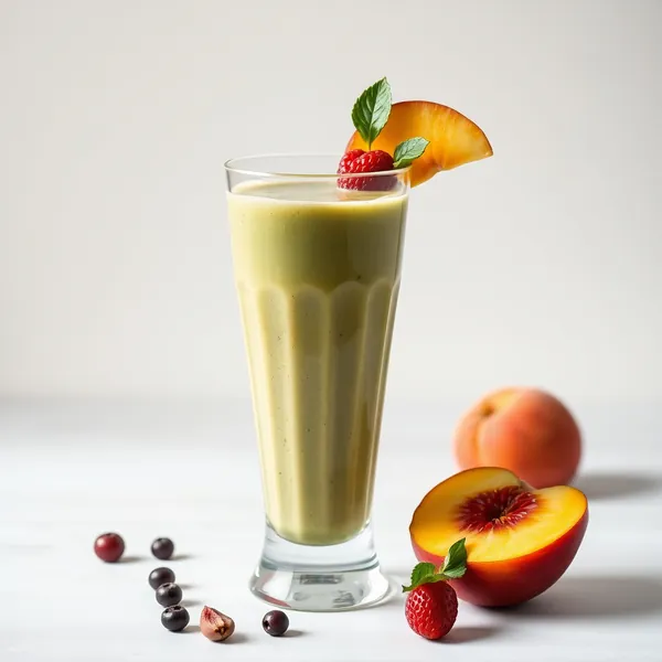 Fiber-Rich Peach Matcha Tea Smoothie