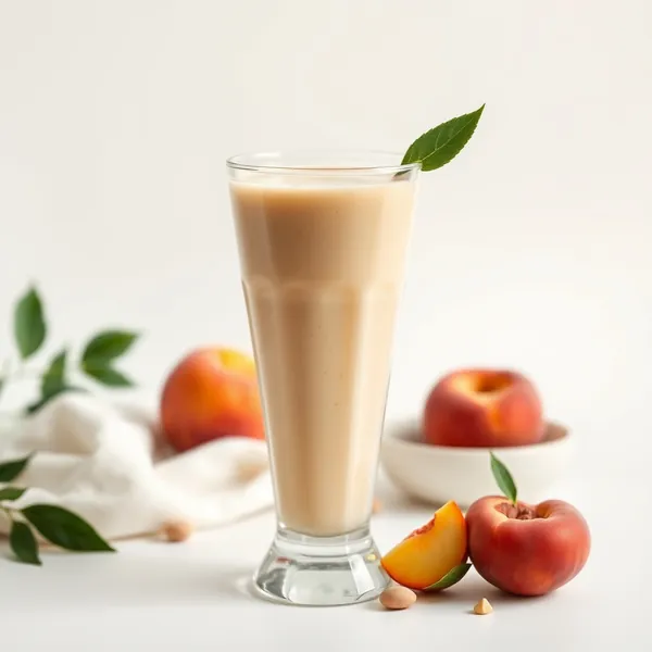 Smoothie de Pêssego e Leite de Pistache Rico em Fibra