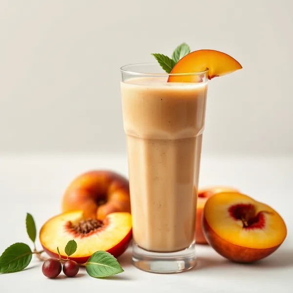 Fiber-Rich Peach Protein Shake Smoothie