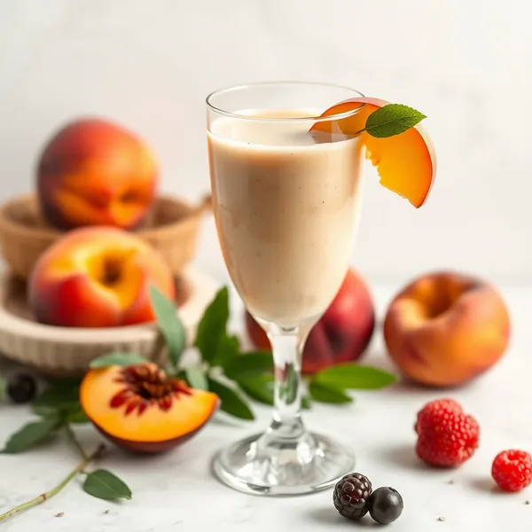 Fiber-Rich Peach Soy Milk Smoothie