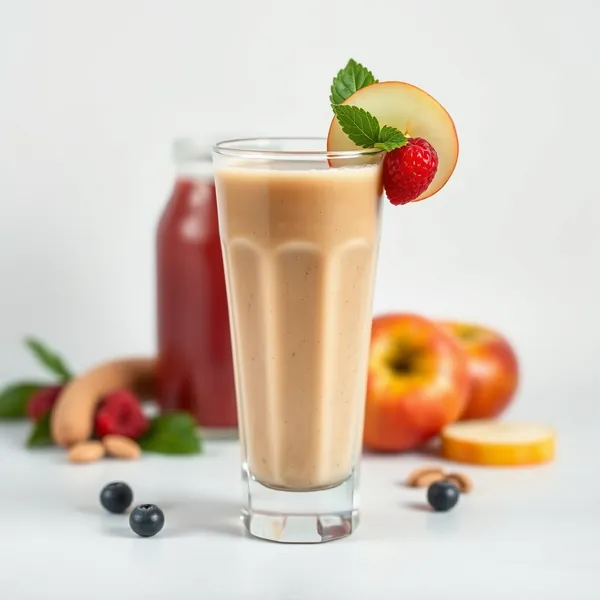 Smoothie de Manteiga de Amendoim e Suco de Maçã Rico em Fibra