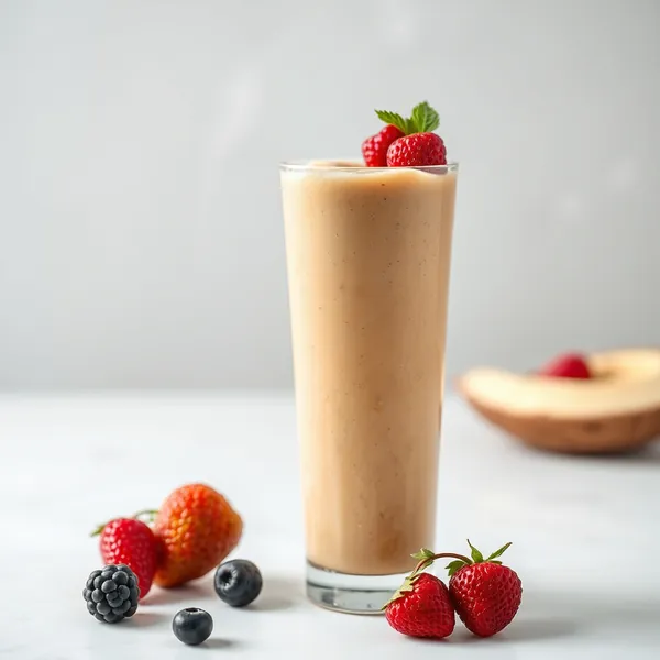 Smoothie aus Erdnussbutter und Kokoswasser reich an Ballaststoffen