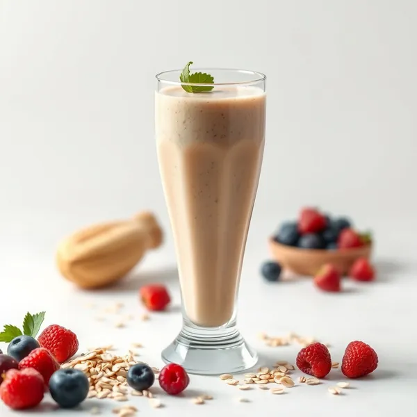Smoothie de Manteiga de Amendoim e Leite de Aveia Rico em Fibra